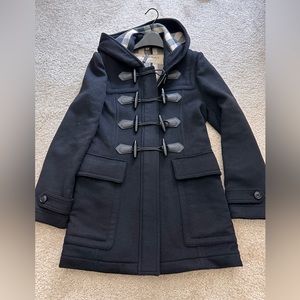 Burberry Duffle Jacket. Size 6 black.